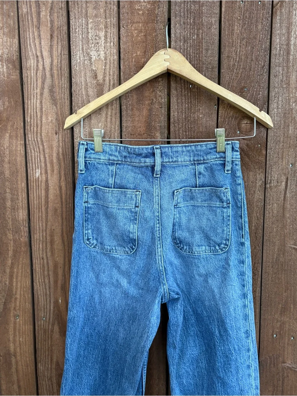 Free Assembly Medium Acid Wash Wide Leg High Rise Jeans - Picture 4 of 5